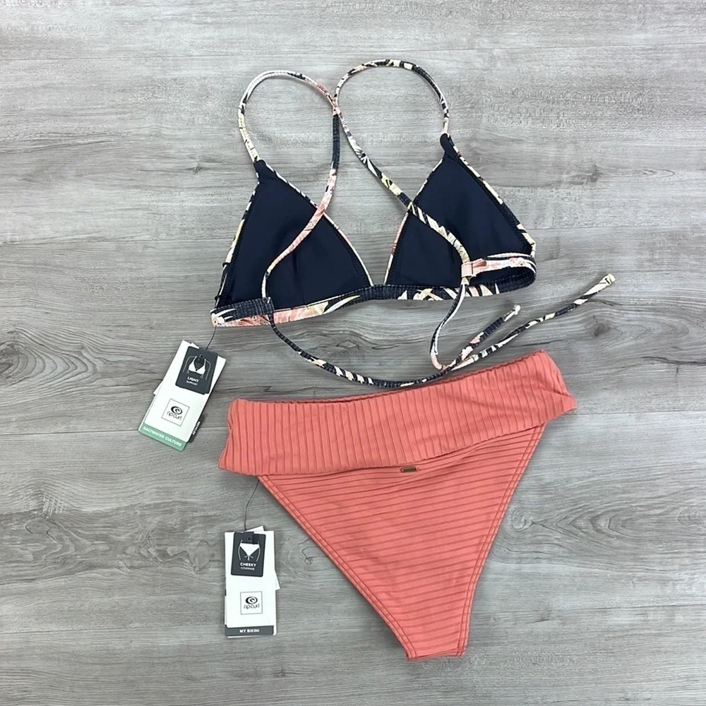 ☀️RIP CURL☀️ PARADISE CALLING X BACK PREMIUM SURF HI WAIST BIKINI SET